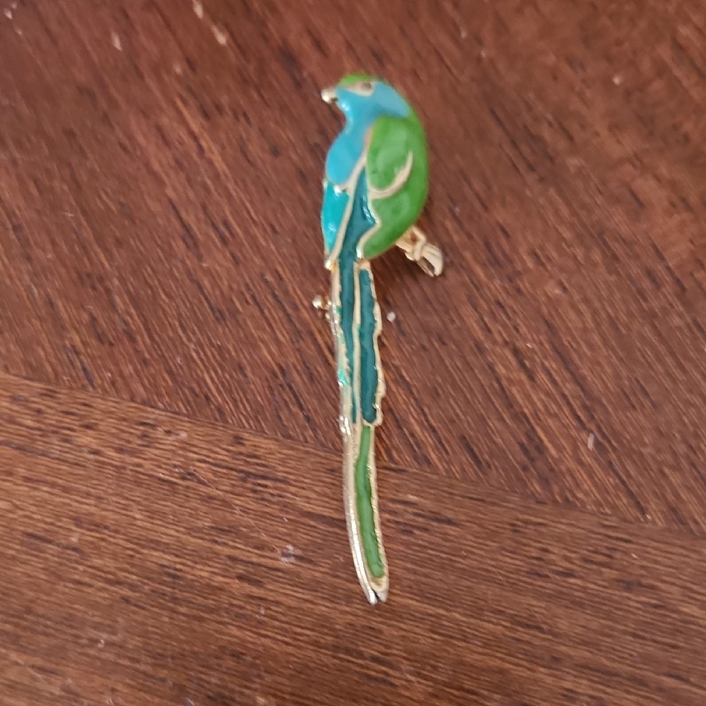 Vintage Enameled Bird Brooch